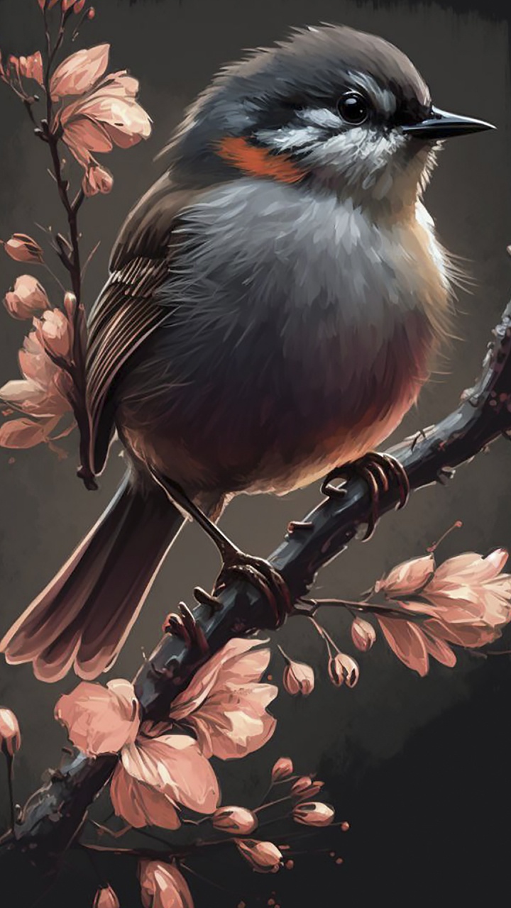 Обои Старый мир мухоловки, птица, свет, прут, клюв в разрешении 720x1280