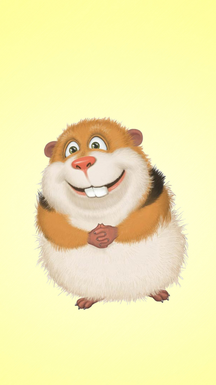 Обои морская свинка, хомячок, грызун, мультфильм, мультик в разрешении 750x1334