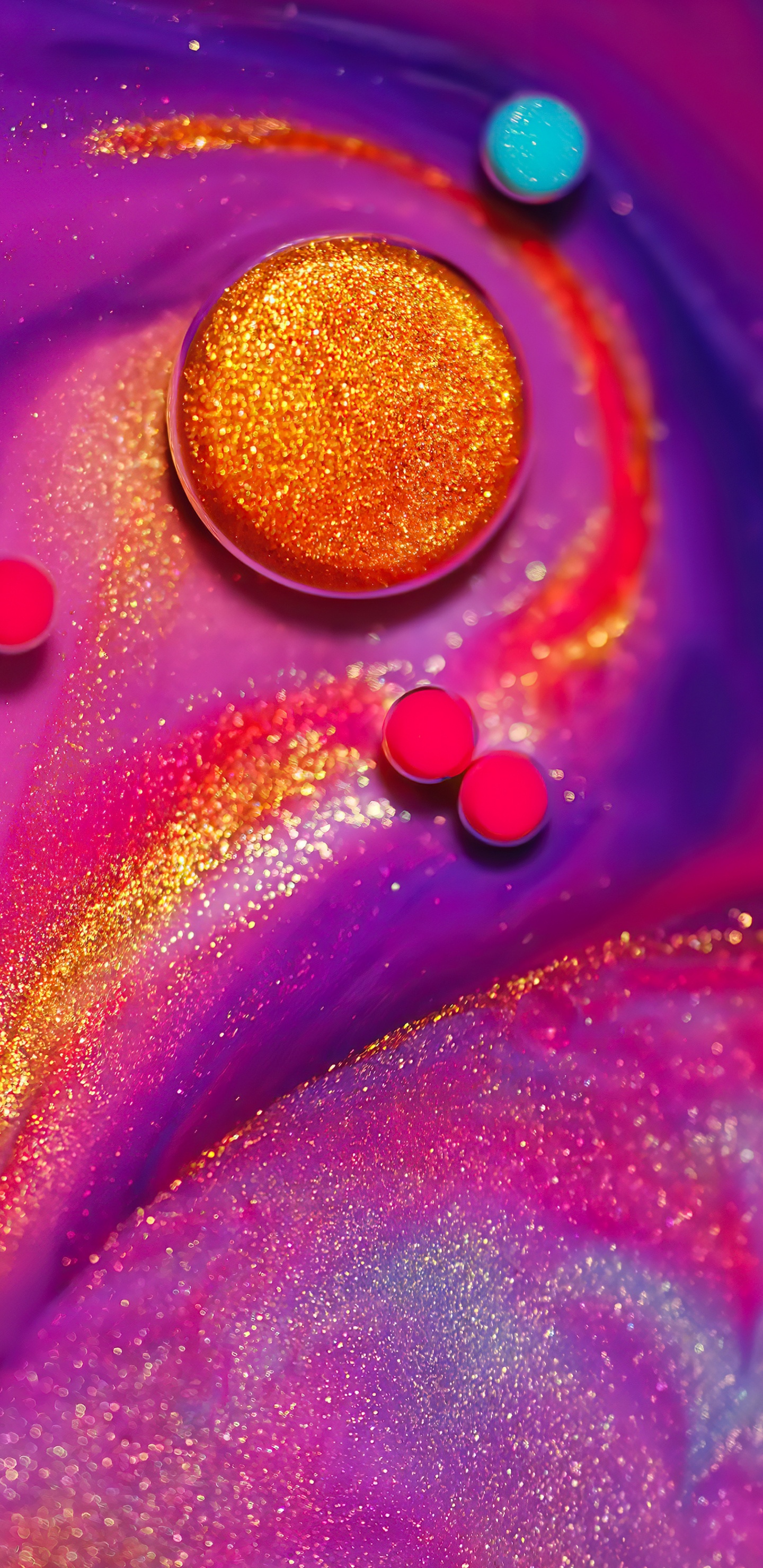 Обои крупный план, красный цвет, желтый, розовый, Оранжевый цвет в разрешении 1440x2960