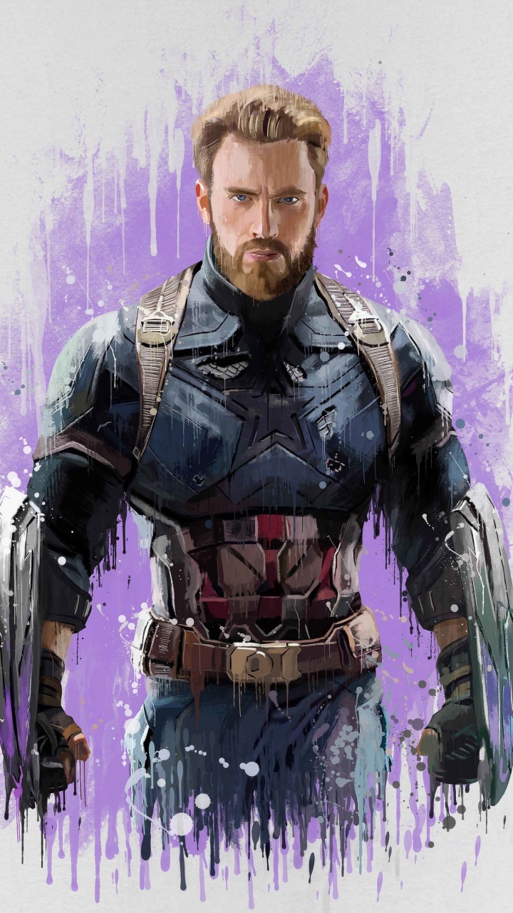 Обои Крис Эванс, Мстители: Война бесконечности, Капитан Америка, Черная Вдова, мститель в разрешении 720x1280