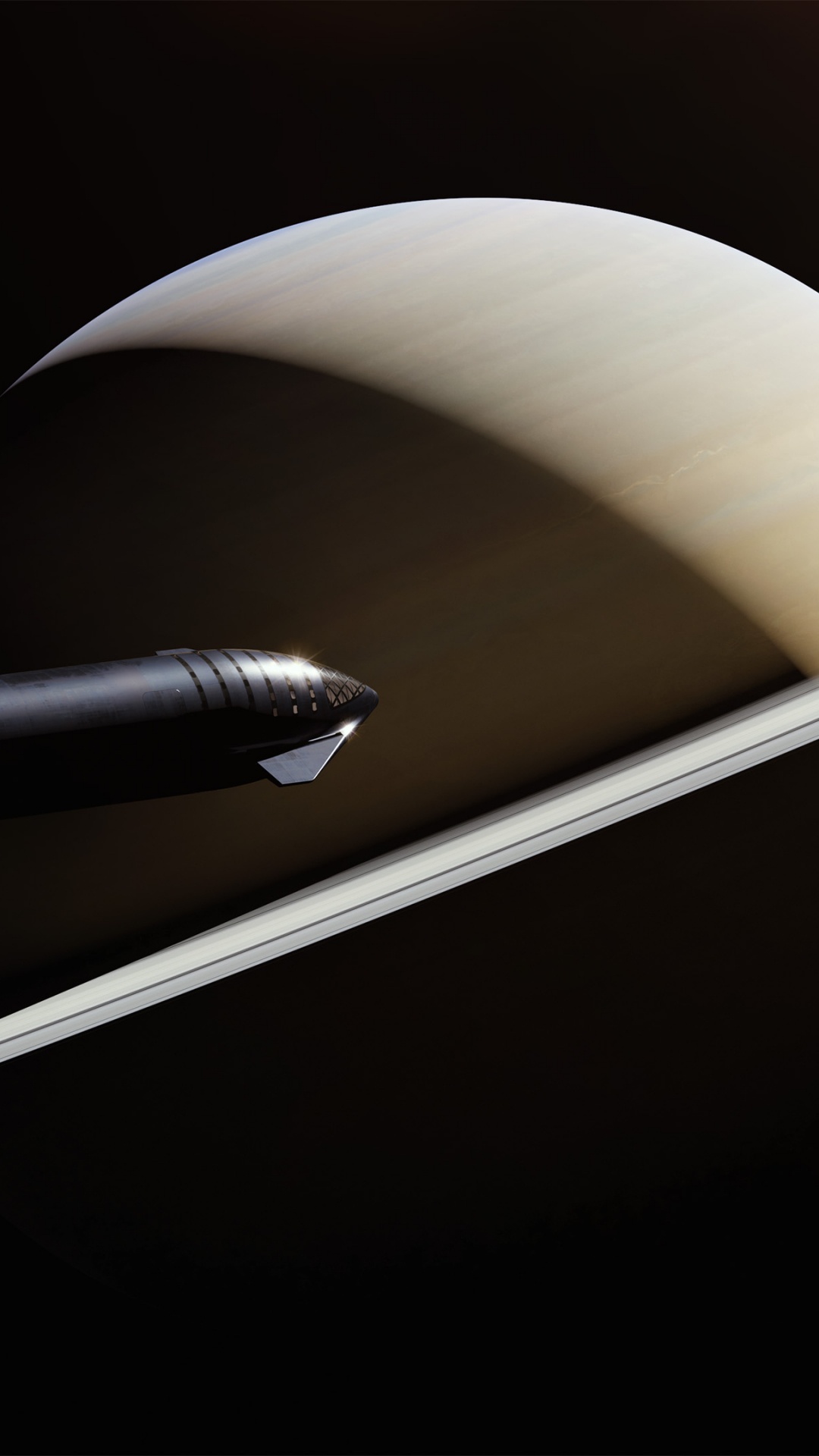 Обои звездолет, SpaceX, космический корабль сатурн, космический экипаж-1, стартовая площадка spacex в южном техасе в разрешении 1080x1920