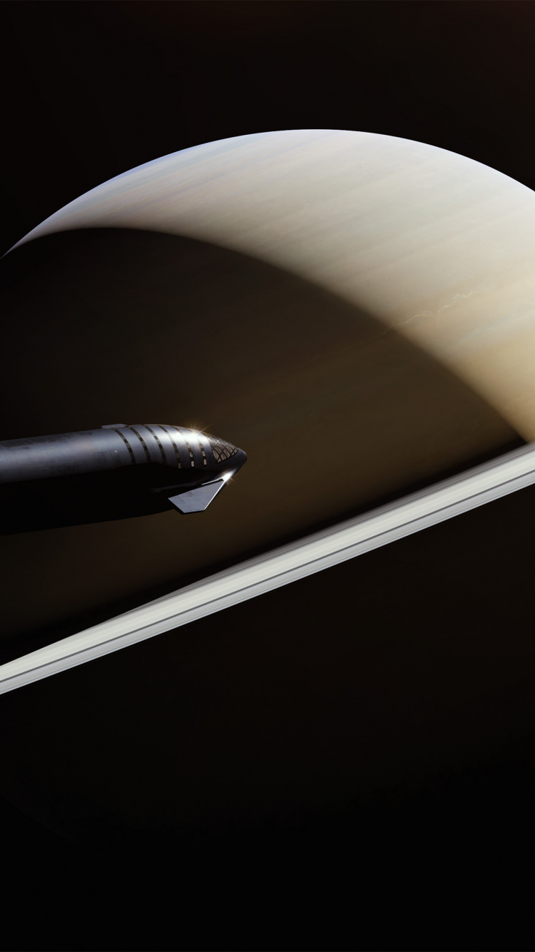 Обои звездолет, SpaceX, космический корабль сатурн, космический экипаж-1, стартовая площадка spacex в южном техасе в разрешении 750x1334