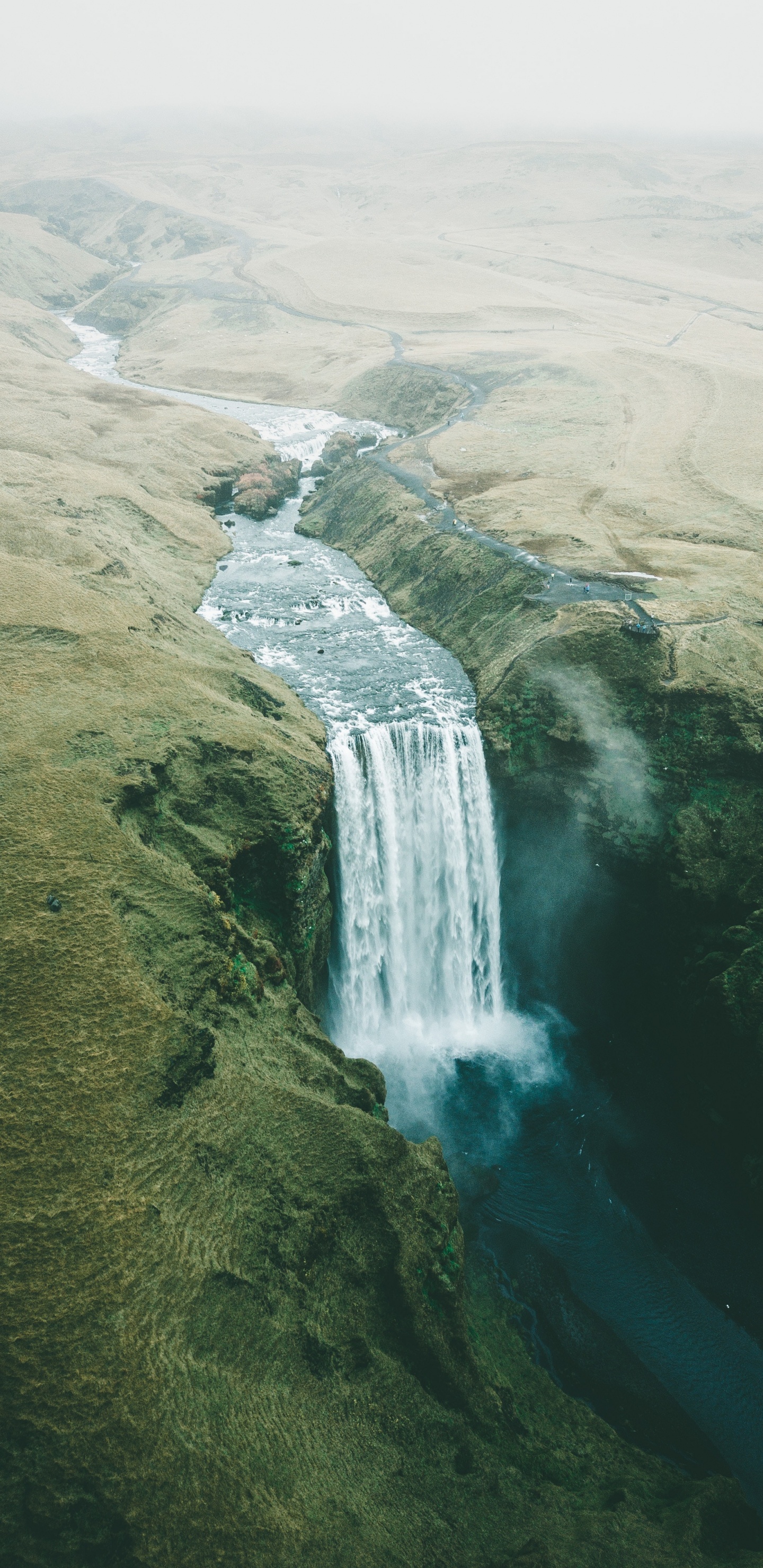 Обои водопад, природа, гидроресурсы, водоем, вода в разрешении 1440x2960