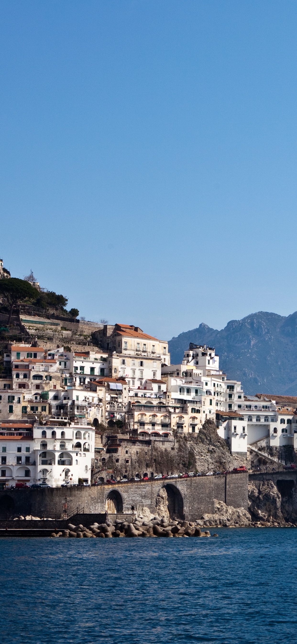 Обои Равелло, море, побережье, мыс, прибрежные и океанические рельефы в разрешении 1242x2688