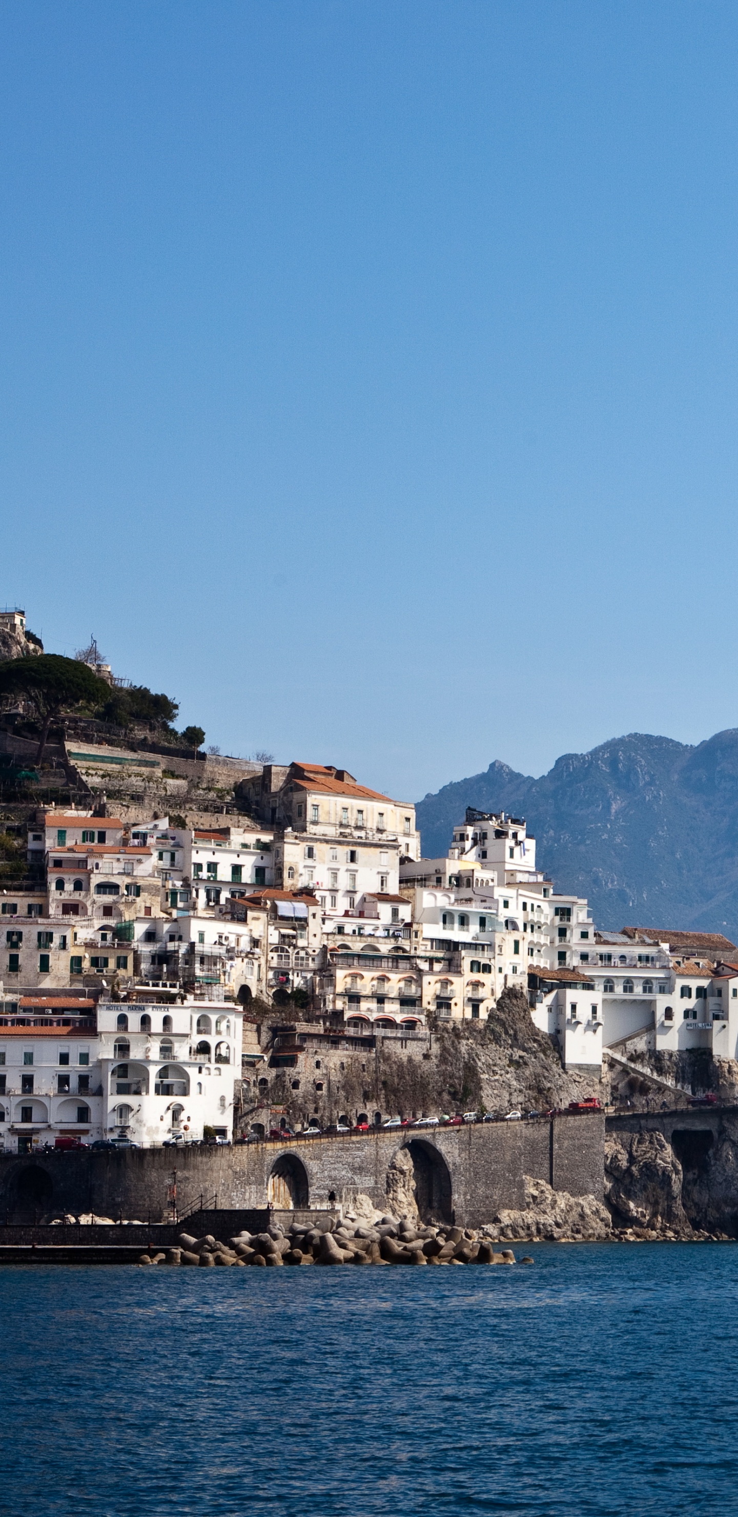 Обои Равелло, море, побережье, мыс, прибрежные и океанические рельефы в разрешении 1440x2960