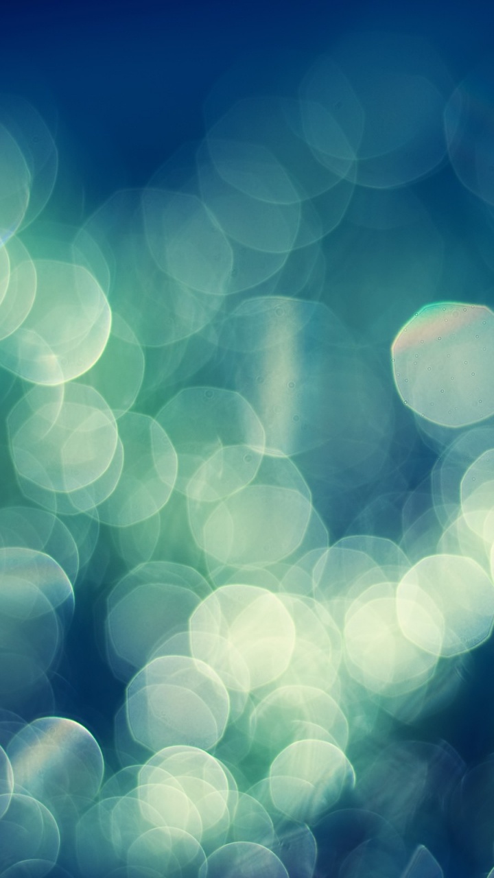 Обои боке, синий, зеленый, бирюза, свет в разрешении 720x1280