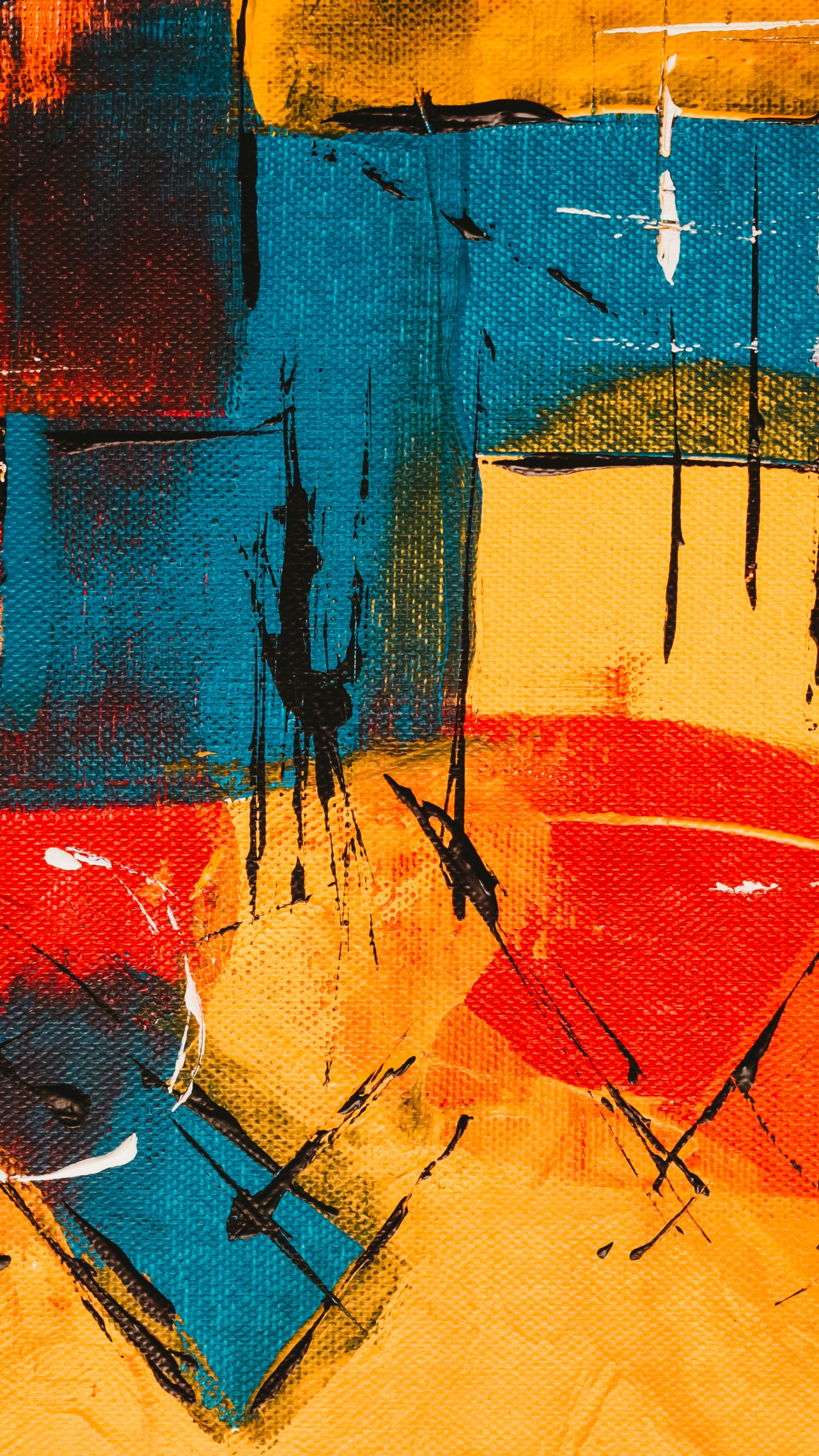 Обои современная оранжевый живопись, детского творчества, экспрессионизм, абстрактное искусство, артист в разрешении 1440x2560