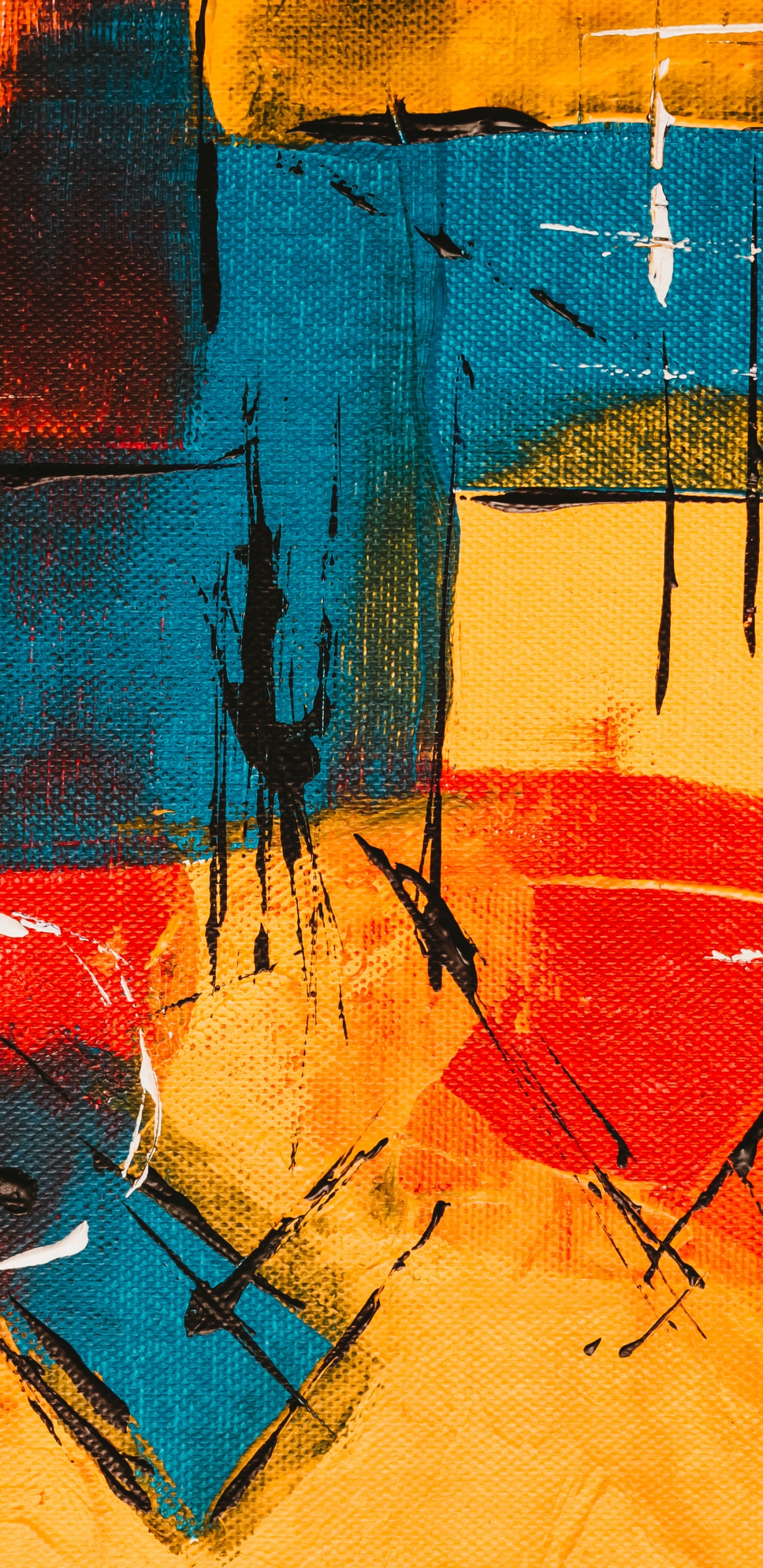 Обои современная оранжевый живопись, детского творчества, экспрессионизм, абстрактное искусство, артист в разрешении 1440x2960