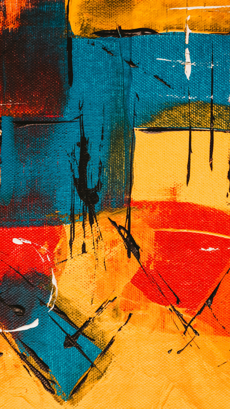 Обои современная оранжевый живопись, детского творчества, экспрессионизм, абстрактное искусство, артист в разрешении 750x1334