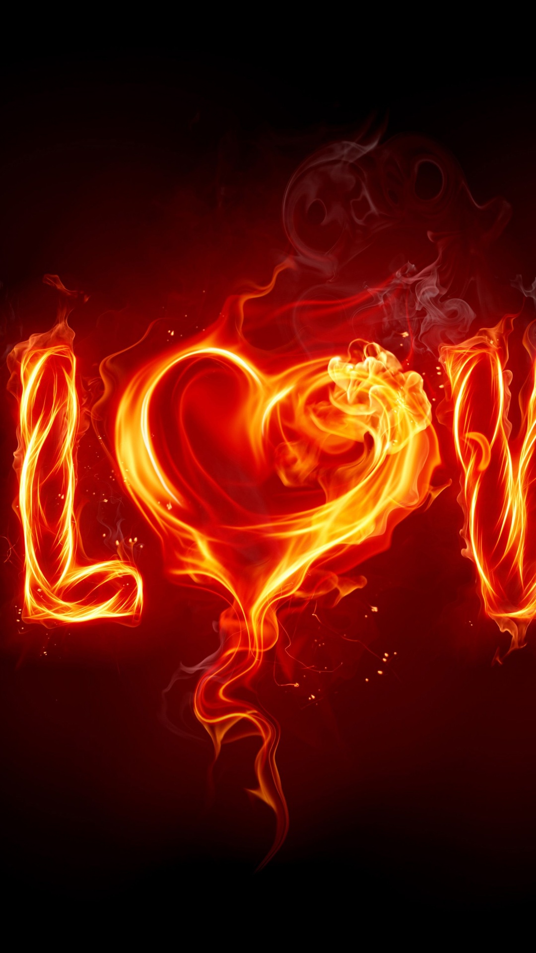 Обои свет, красный цвет, текст, неон, тепло в разрешении 1080x1920