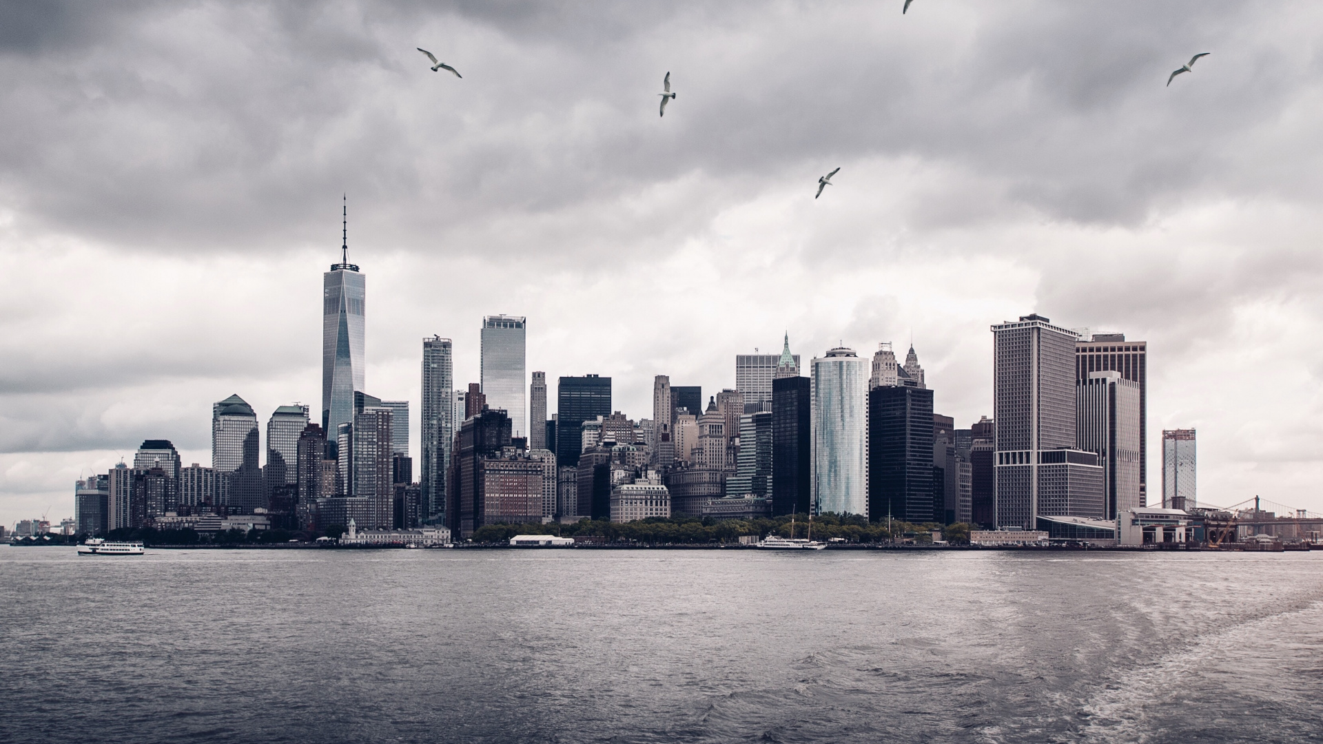 Обои Нью-Йорк, Эмпайр Стейт Билдинг, небоскреб, городской пейзаж, город в разрешении 1920x1080