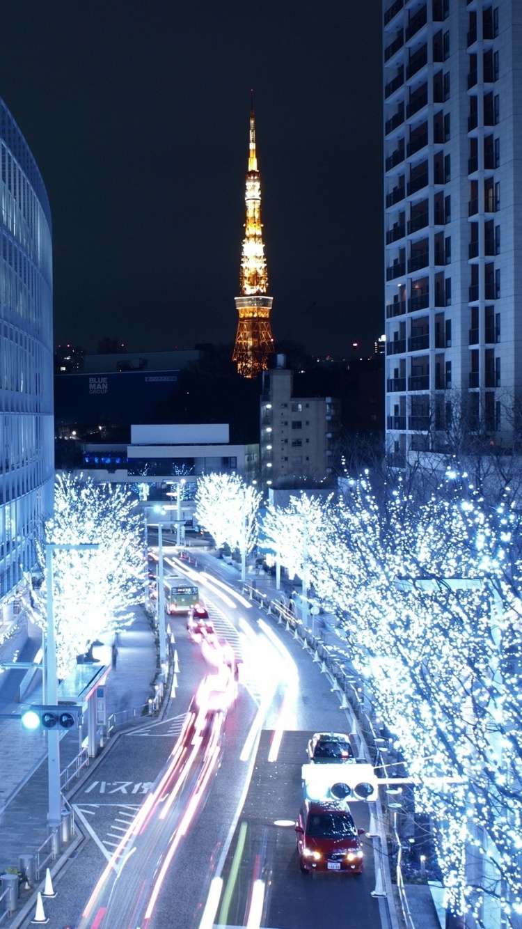 Обои уличный фонарь, городской район, метрополия, город, освещение в разрешении 750x1334