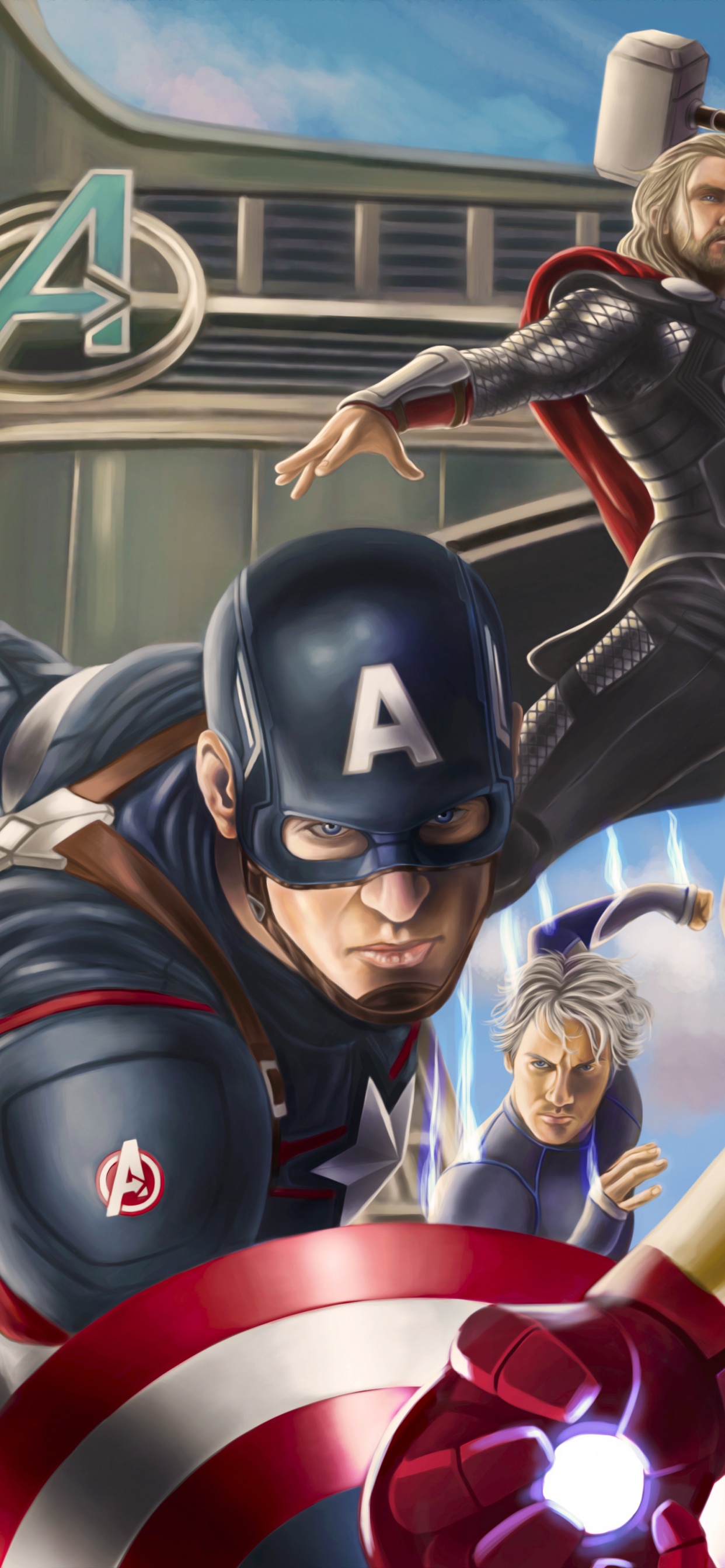 Обои Мстителей, Мстители эра альтрона, мститель, ТОР, Железный человек в разрешении 1242x2688