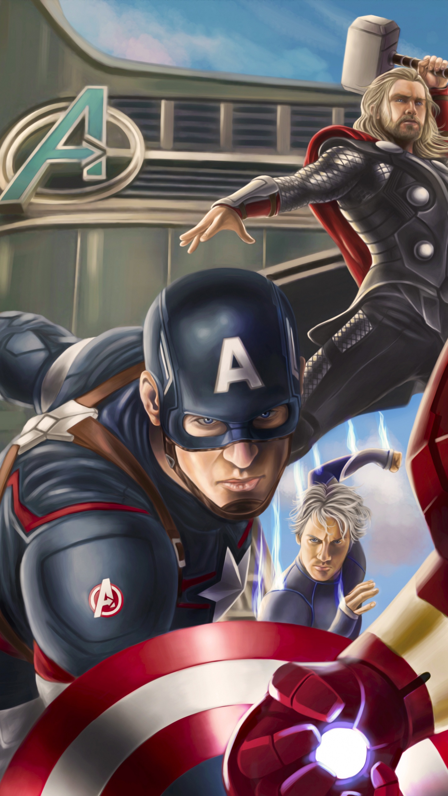 Обои Мстителей, Мстители эра альтрона, мститель, ТОР, Железный человек в разрешении 1440x2560