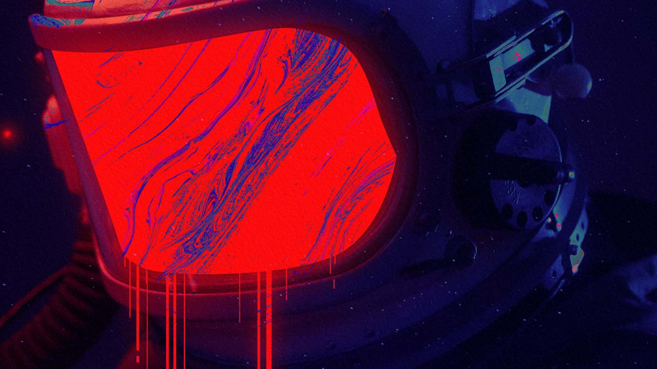 Обои астронавт, постер, мелохендрикс, космос, автомобильное освещение в разрешении 1280x720