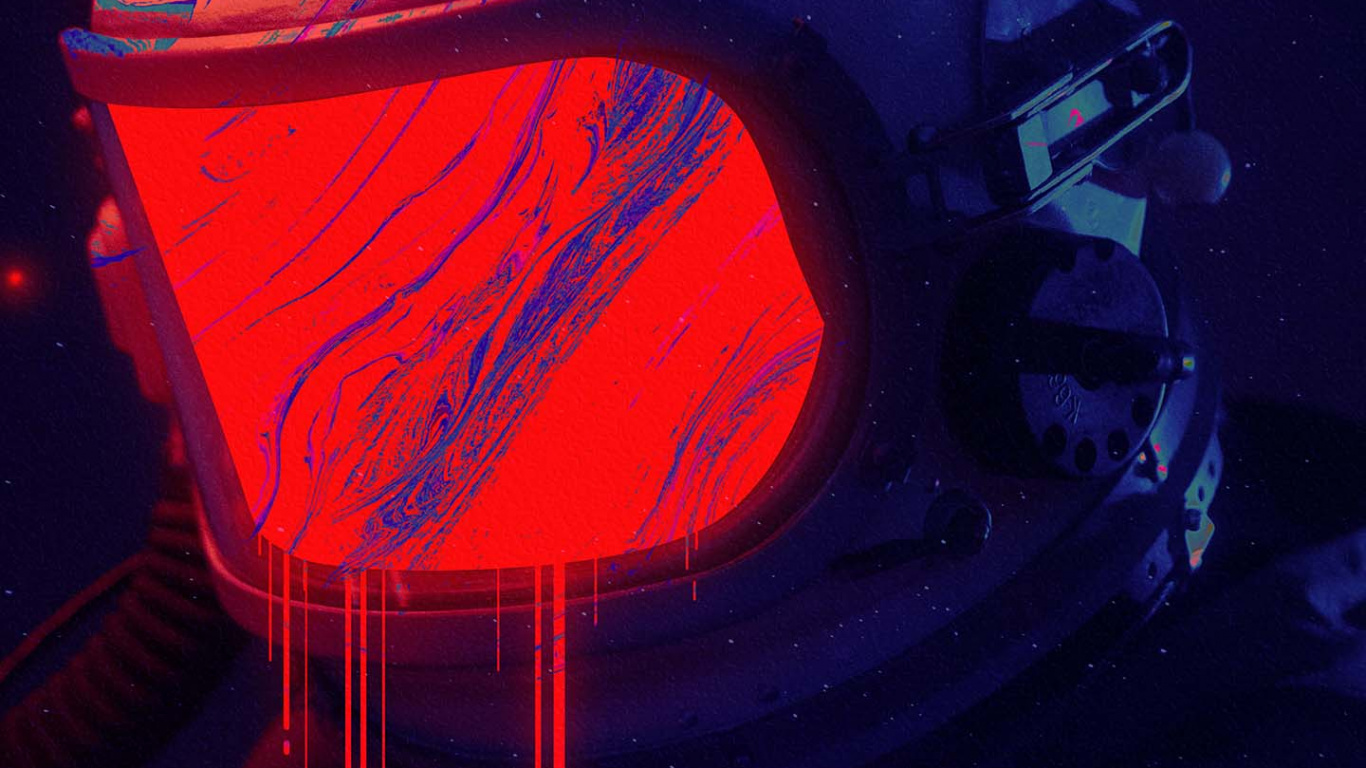 Обои астронавт, постер, мелохендрикс, космос, автомобильное освещение в разрешении 1366x768