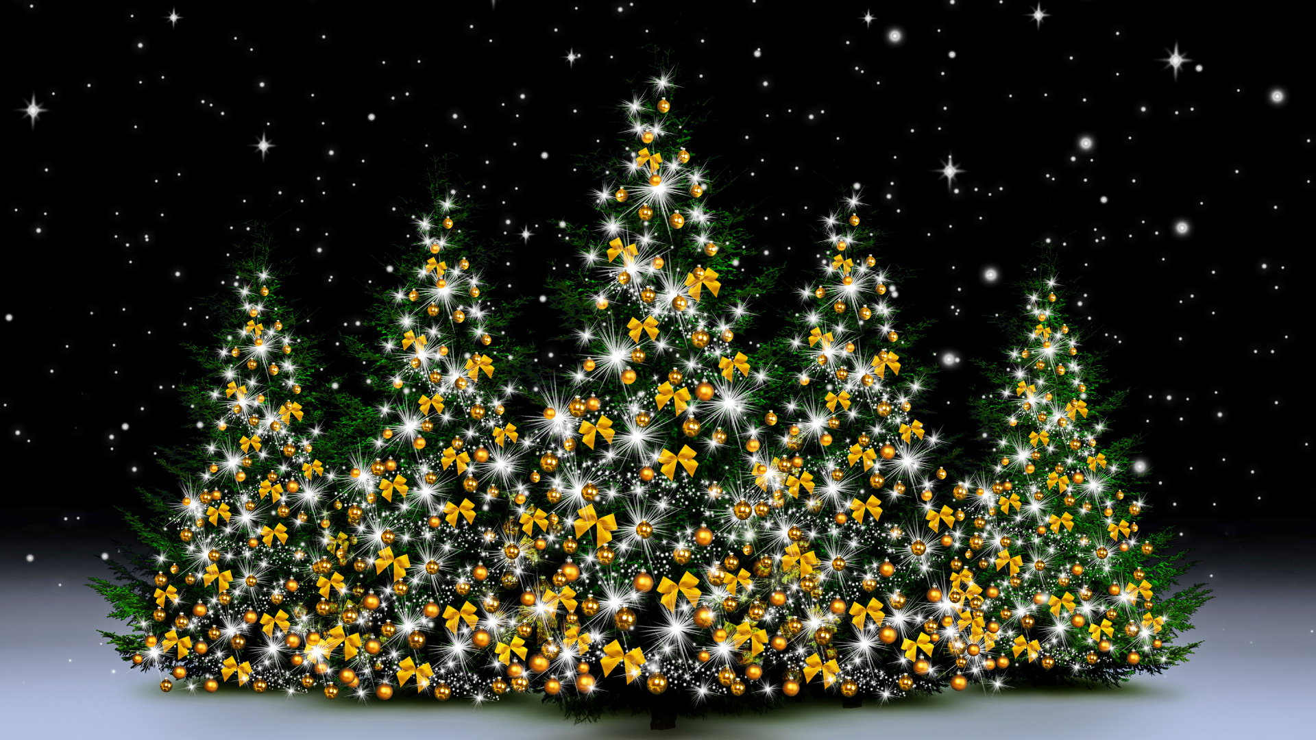 Обои Рождественский день, Новый год, Рождественские украшения, елка, дерево в разрешении 1920x1080