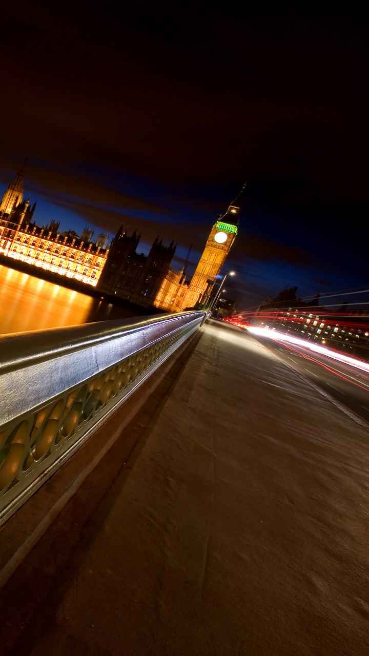 Обои здание парламента, вестминстерский дворец, Биг Бен, река темза, ночь в разрешении 720x1280