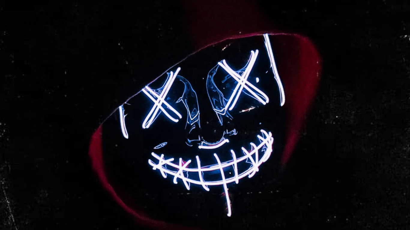 Обои Purge Mask, черная чистка, растение, автомобильное освещение, астрономический объект в разрешении 1366x768