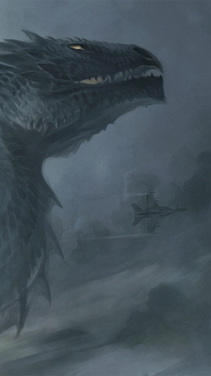 Обои дракон, мифическое существо, Радуга, cg работы, небо в разрешении 720x1280