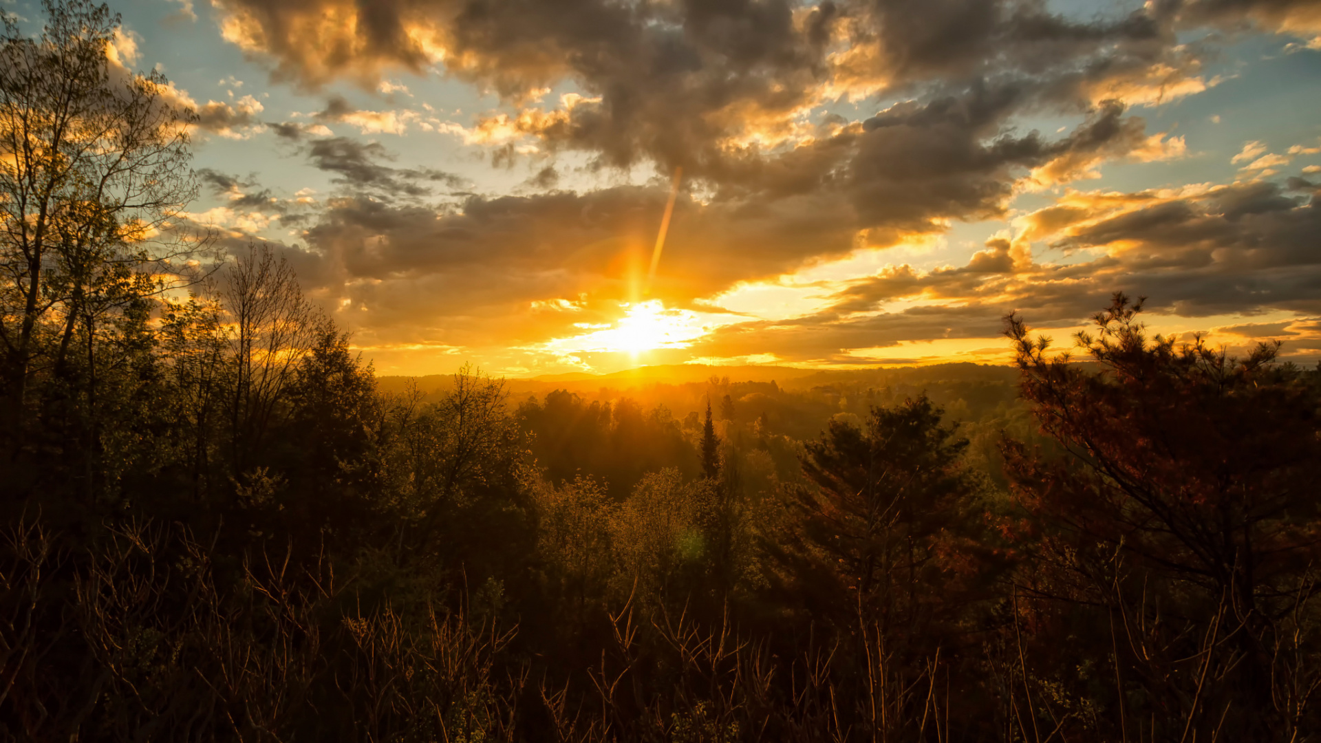 Обои закат, восход солнца, солнце, вечер, солнечный свет в разрешении 1920x1080