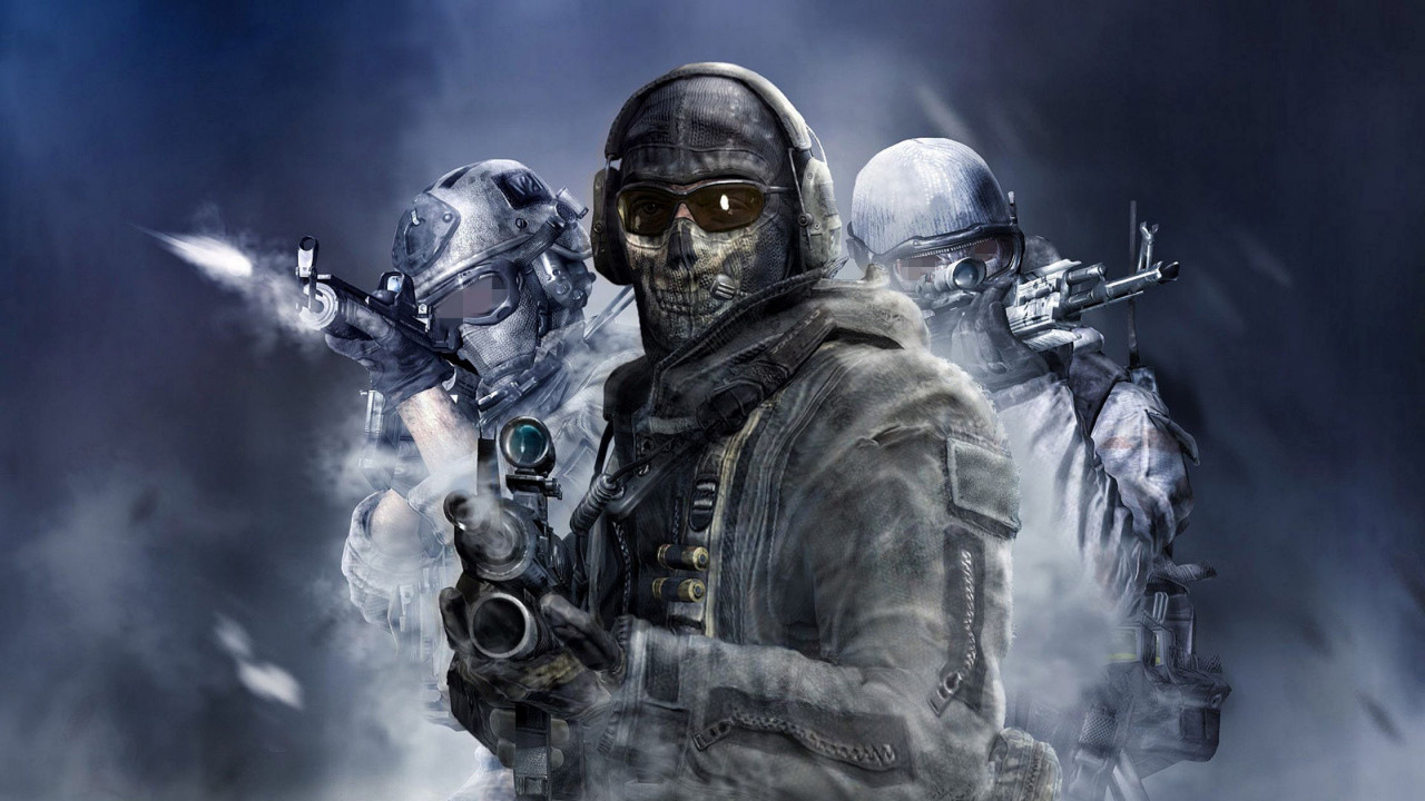 Обои call of duty ghosts, call of duty modern warfare 2, call of duty black ops, call of duty, солдат в разрешении 1280x720