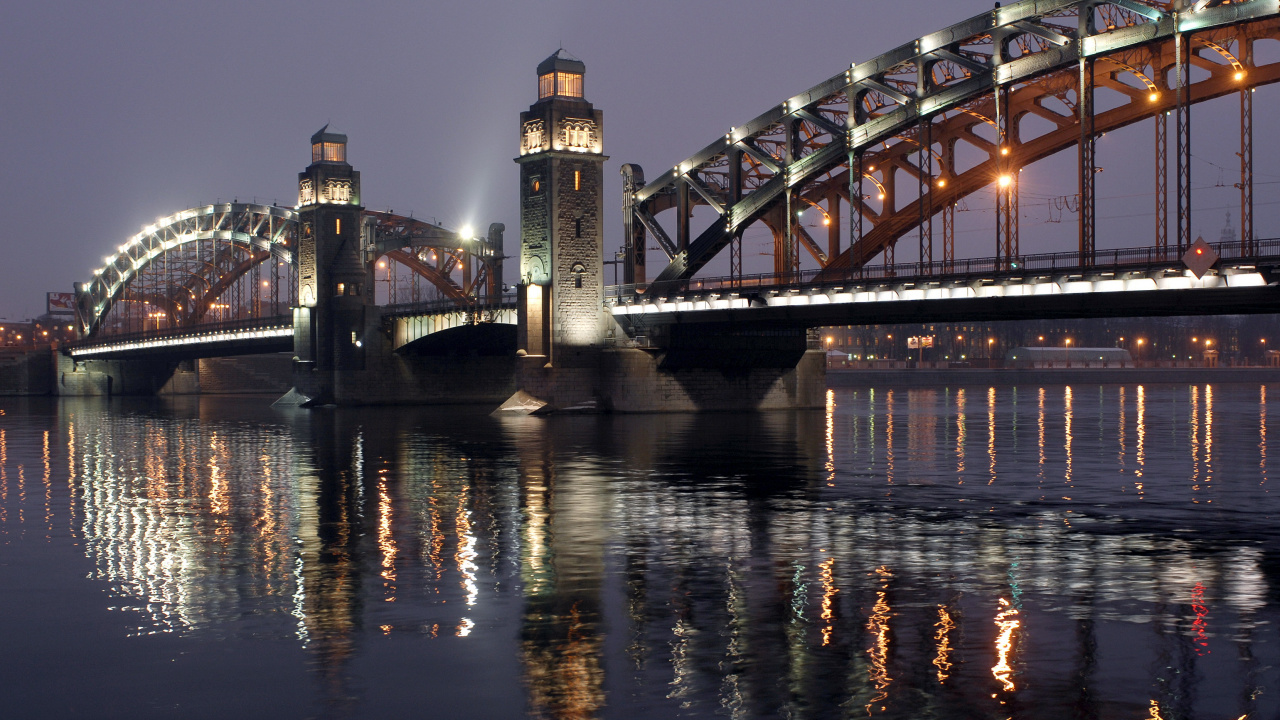 Обои Большеохтинский Мост, тауэрский мост, мост, Мост Большеохтинский, ориентир в разрешении 1280x720