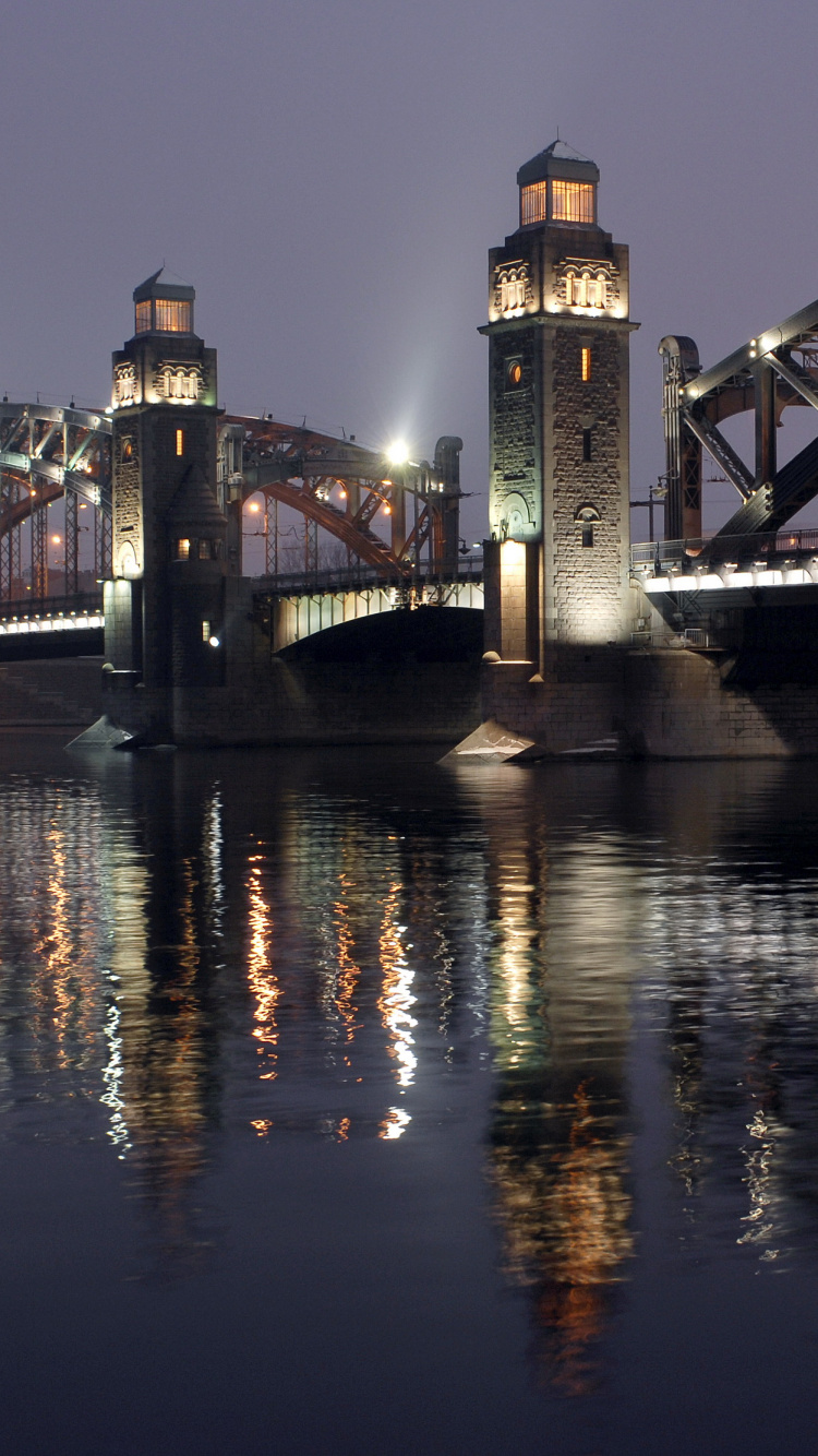 Обои Большеохтинский Мост, тауэрский мост, мост, Мост Большеохтинский, ориентир в разрешении 750x1334