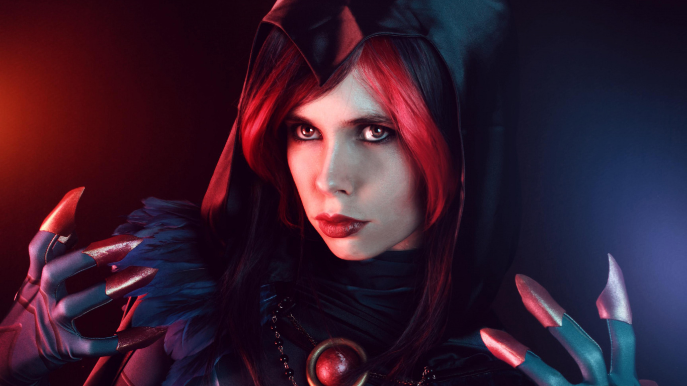 Обои ворон, комиксы dc, супергерой, красный цвет, красота в разрешении 1366x768