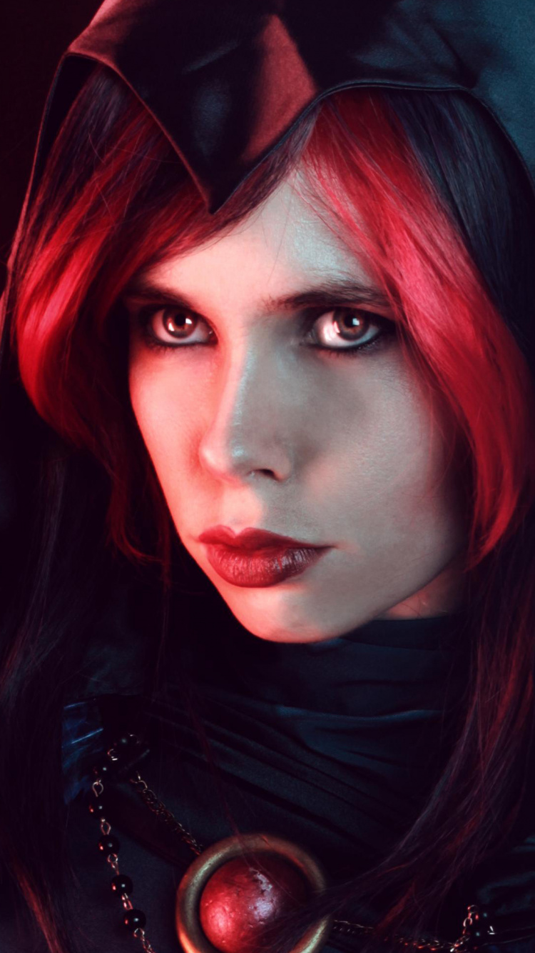 Обои ворон, комиксы dc, супергерой, красный цвет, красота в разрешении 750x1334