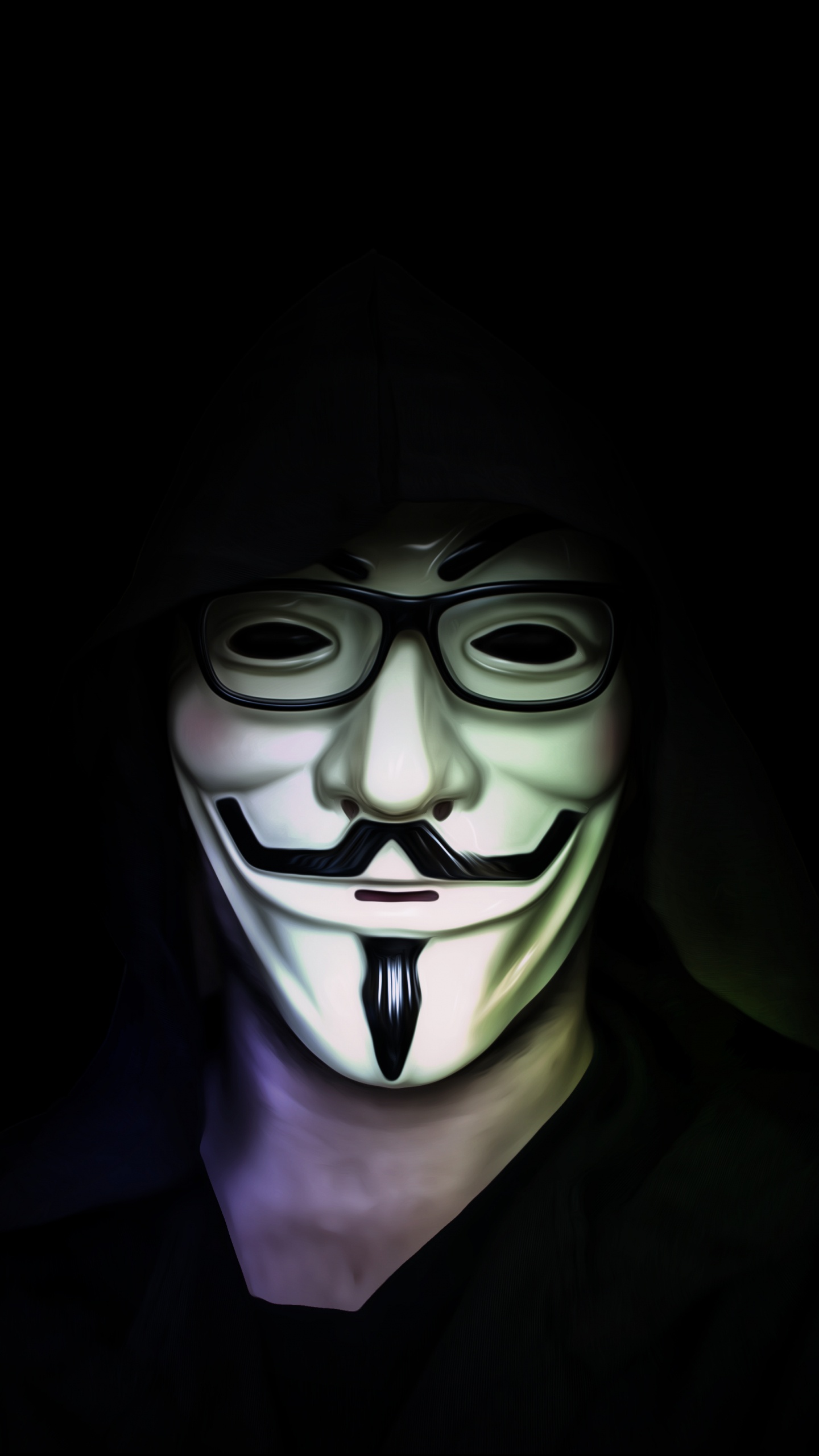 Обои хакер, лицо, мимика, голова, улыбка в разрешении 1440x2560