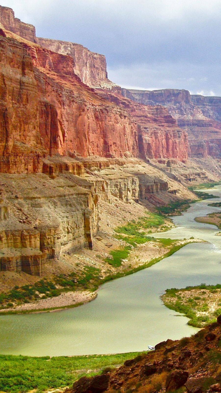 Обои большой каньон, река Колорадо, каньон, достопримечательность, формирование в разрешении 750x1334