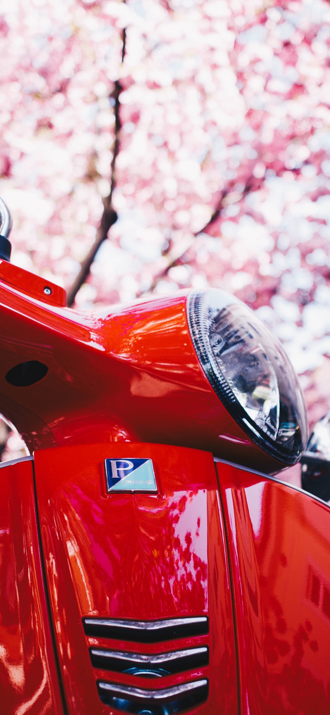 Обои Веспа SXL по 150, Веспа, Скутер, мотоцикл, красный цвет в разрешении 1125x2436