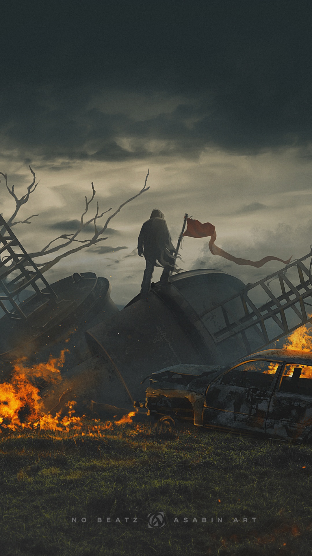 Обои цифровое искусство, артист, арт, видеоарт, огонь в разрешении 1080x1920