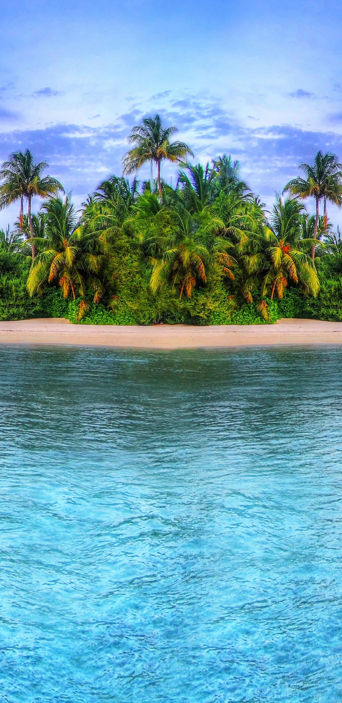 Обои Остров, тропический остров, водоем, природа, природный ландшафт в разрешении 1440x2960