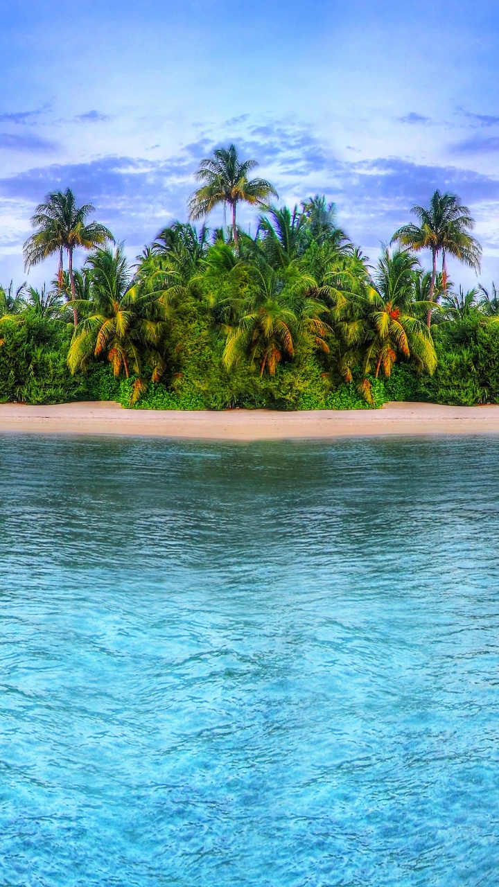 Обои Остров, тропический остров, водоем, природа, природный ландшафт в разрешении 720x1280
