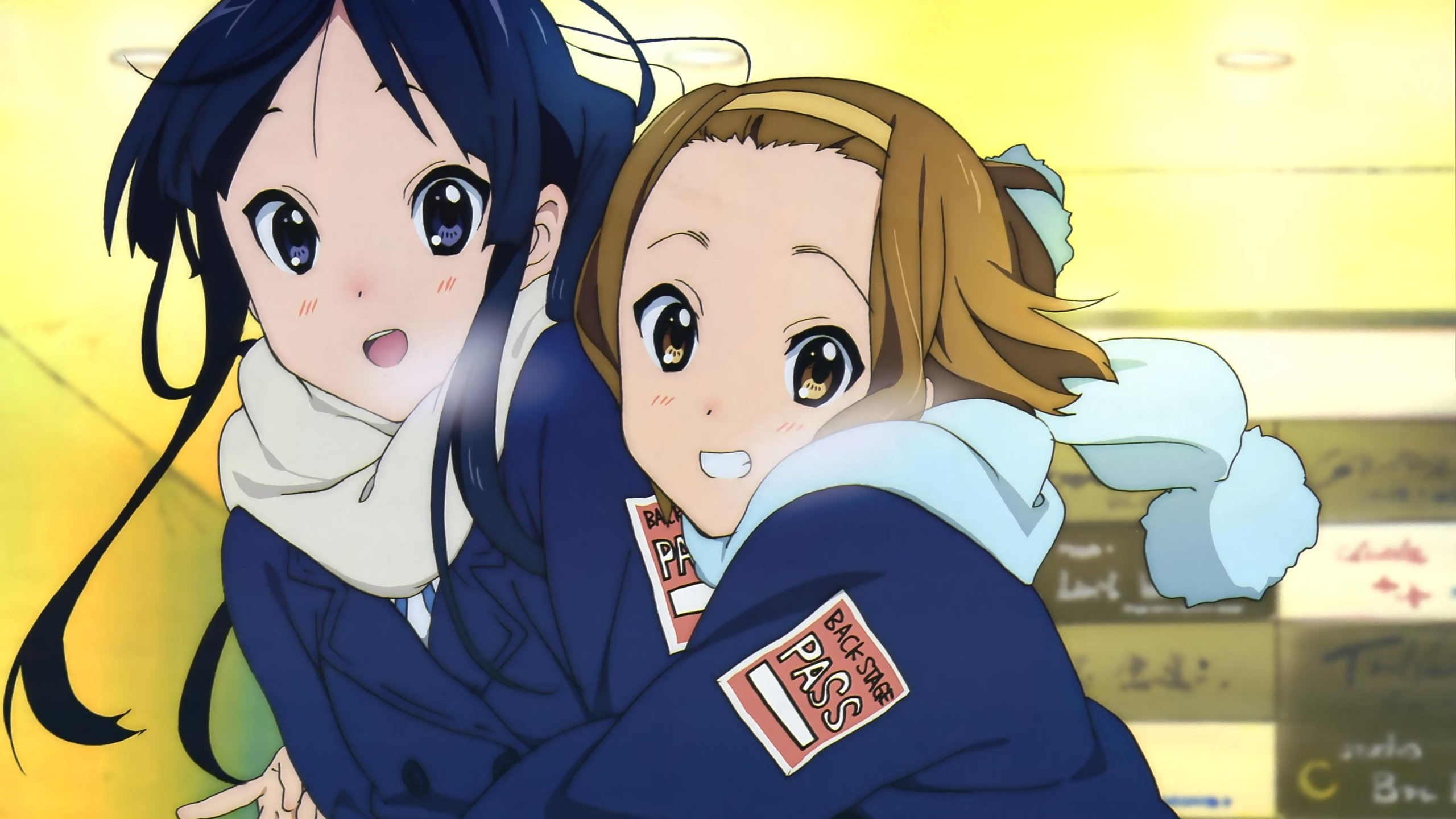 Обои рицу tainaka, Мио акияма, юи хирасава, tsumugi котобуки, азуса накано в разрешении 2560x1440