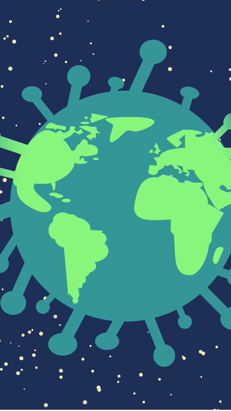 Обои вирус, коронавирус, COVID-19, пандемия, инфекция в разрешении 750x1334