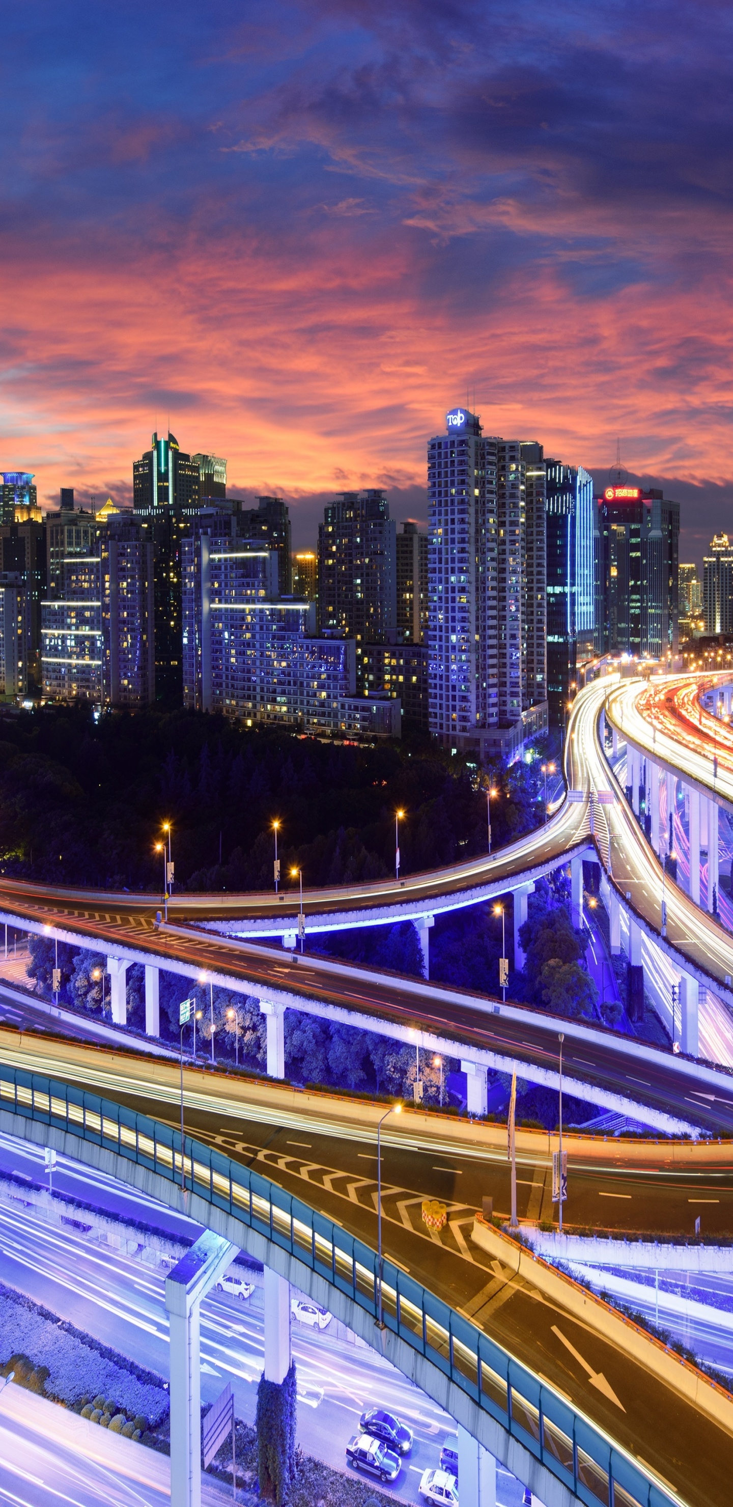 Обои город, городской пейзаж, городской район, метрополия, ориентир в разрешении 1440x2960