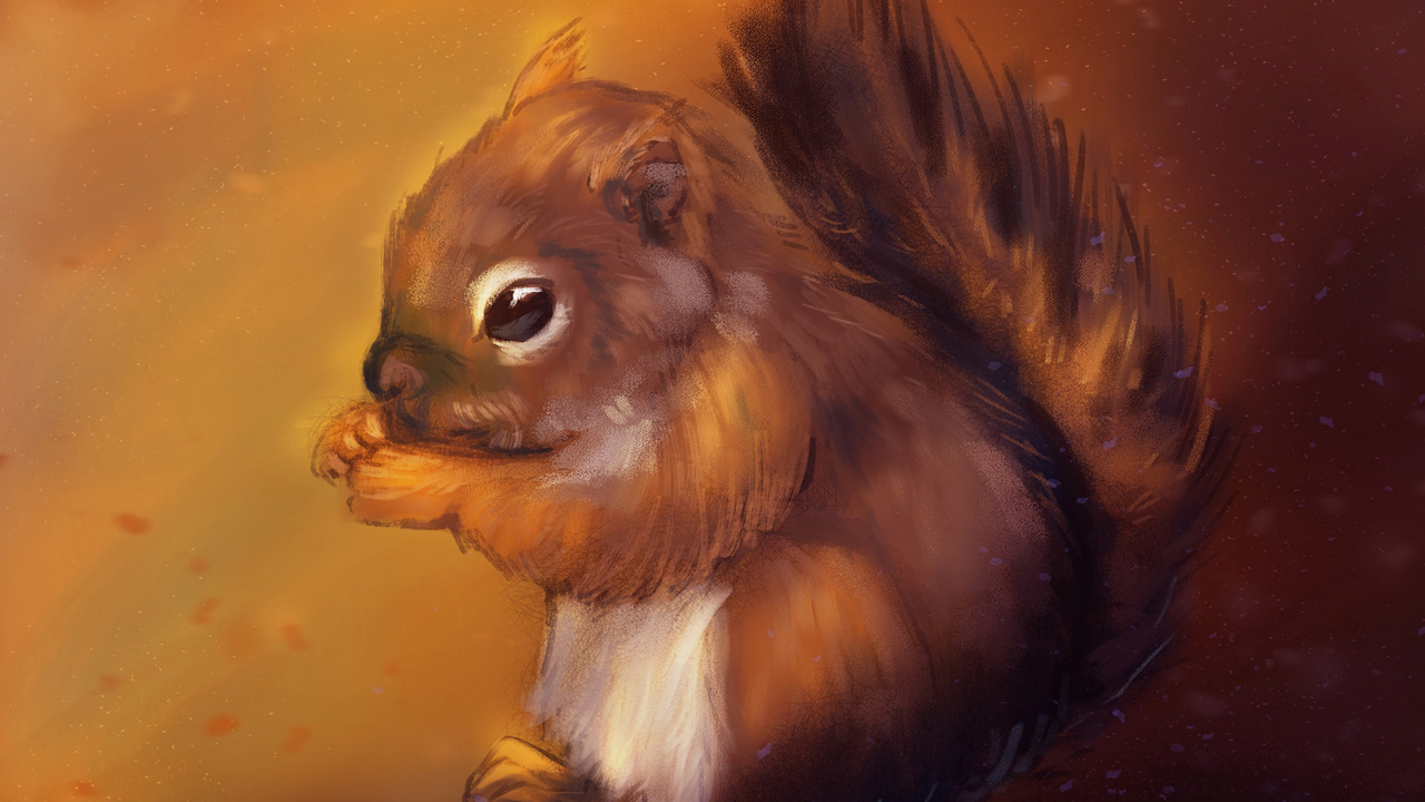 Обои рисование, лиса Белочка, бакенбарды, На Behance, цифровая живопись в разрешении 1280x720