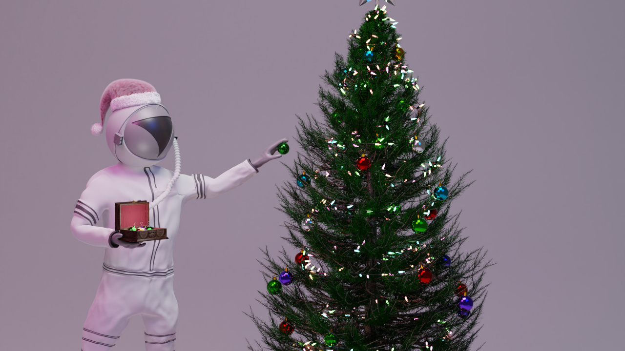 Обои книга, 3d, огни, Новый год, комната в разрешении 1280x720