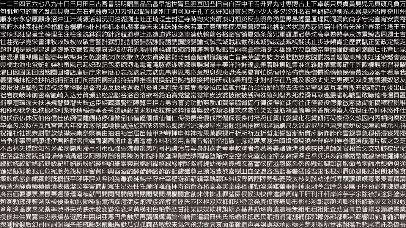 Обои Японская письменность, кандзи, японский язык, язык, текст в разрешении 1366x768