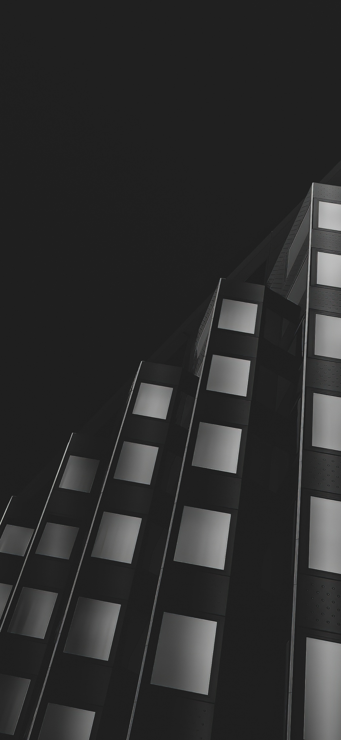 Обои архитектура, здание, черный, прямоугольник, небоскреб в разрешении 1125x2436