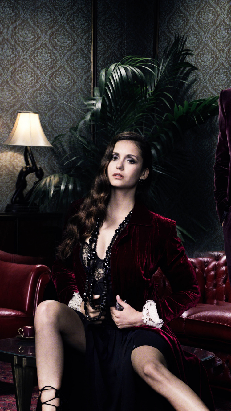 Обои джентльмен, Кэтрин Пирс, мюзикл, Дневники вампира, Деймон Сальваторе в разрешении 750x1334