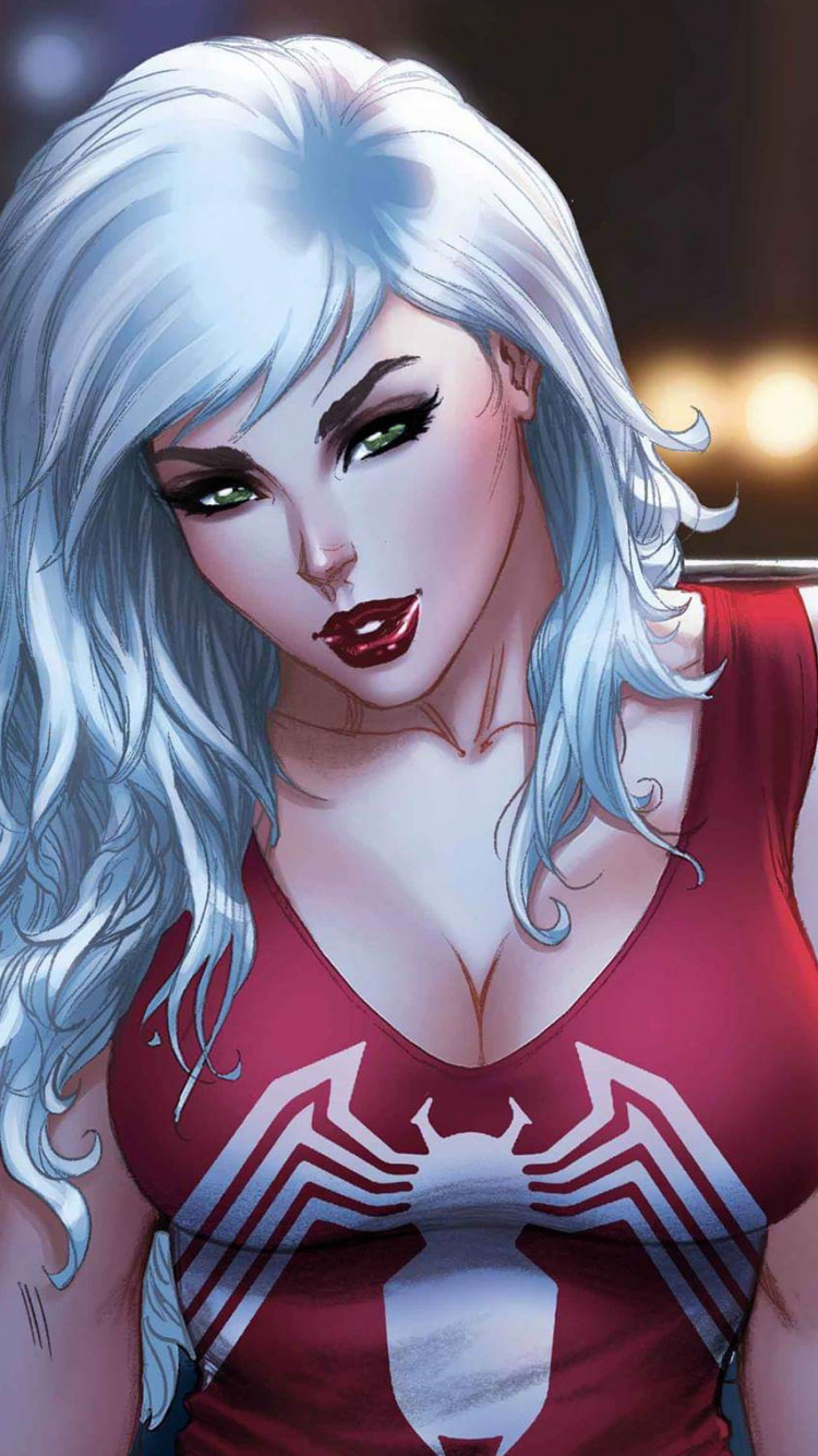 Обои Фелиция Харди, человек-паук, веном, симбионт, комиксы Марвел в разрешении 750x1334