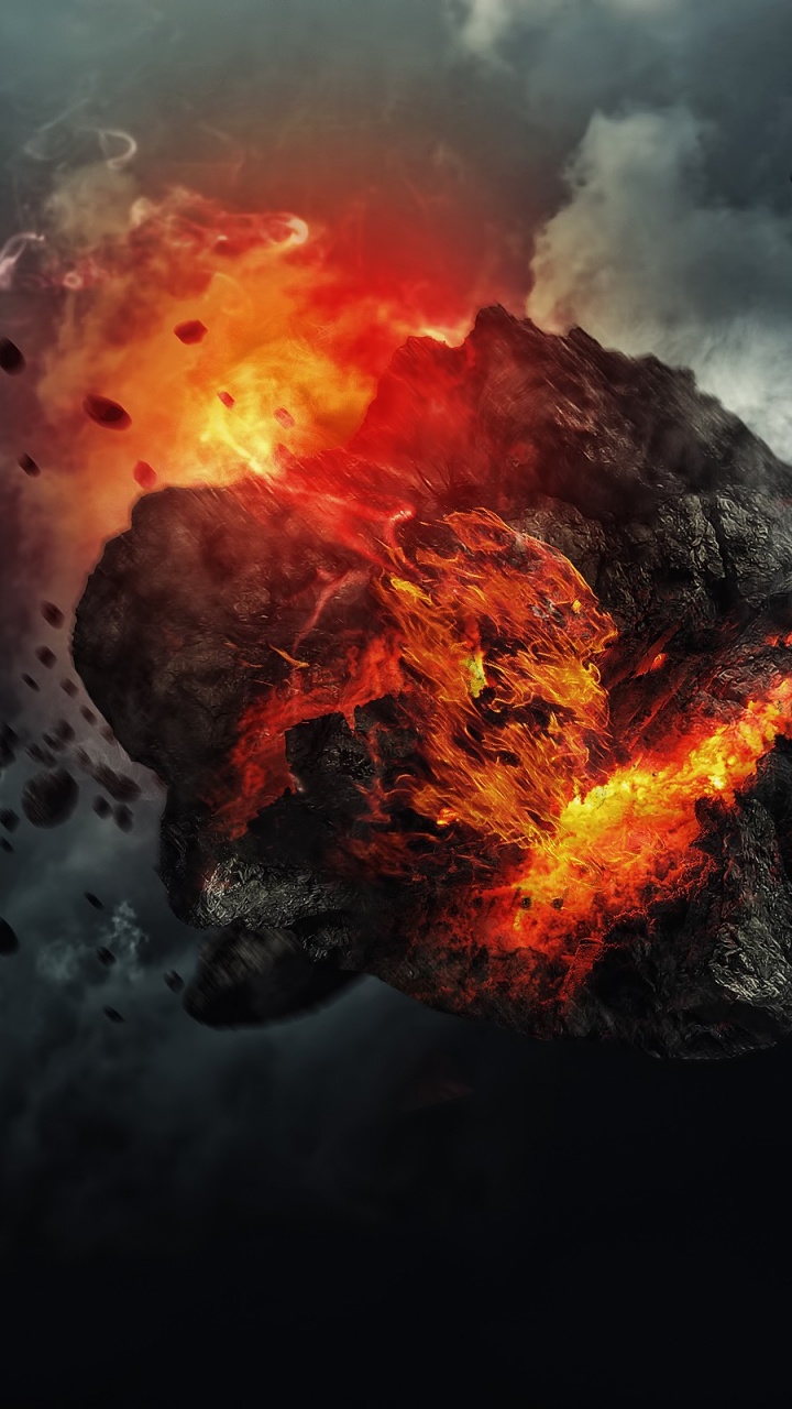 Обои тепло, атмосфера, космос, событие, вулкан в разрешении 720x1280