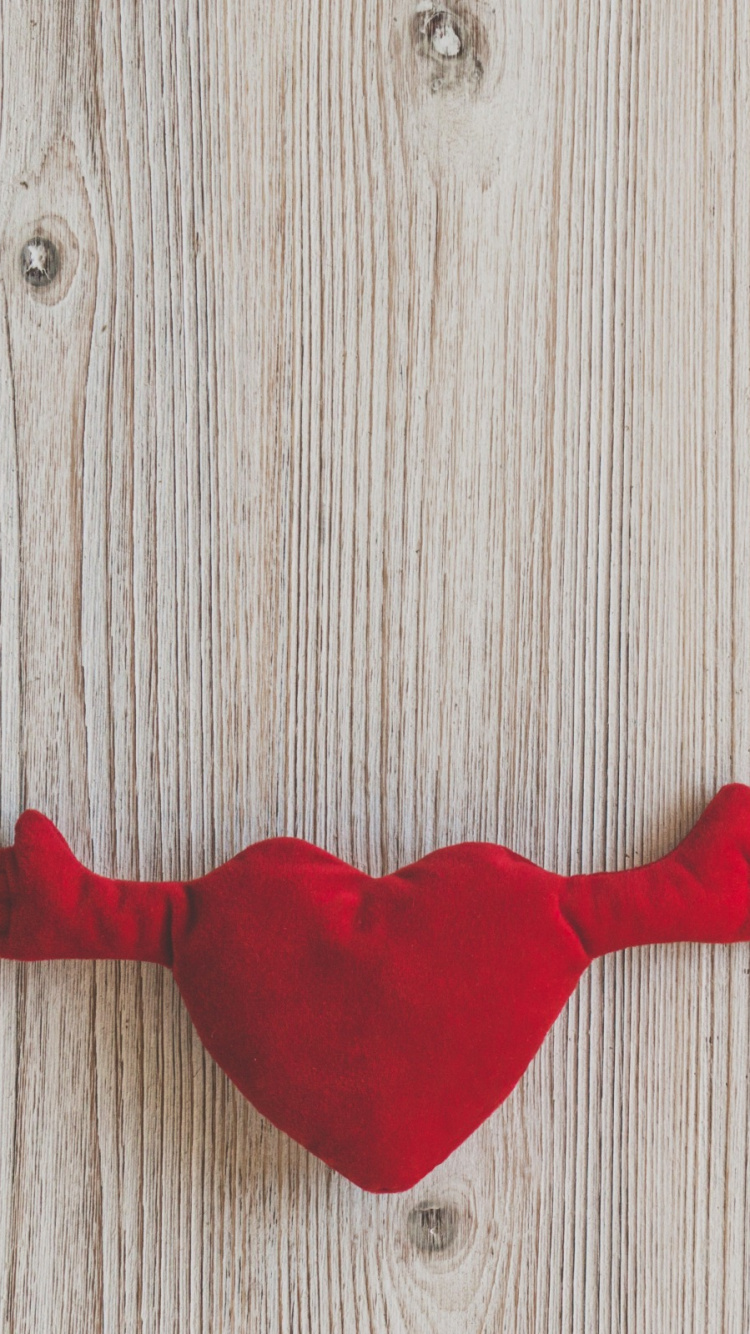 Обои сердце, подарок, красный цвет, любовь, День Святого Валентина в разрешении 750x1334