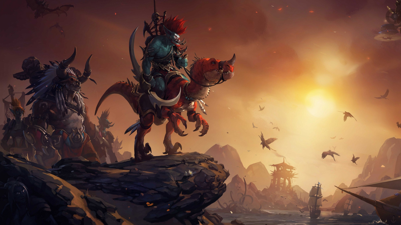 Обои world of warcraft, мифология, мифическое существо, вымирание, небо в разрешении 1280x720