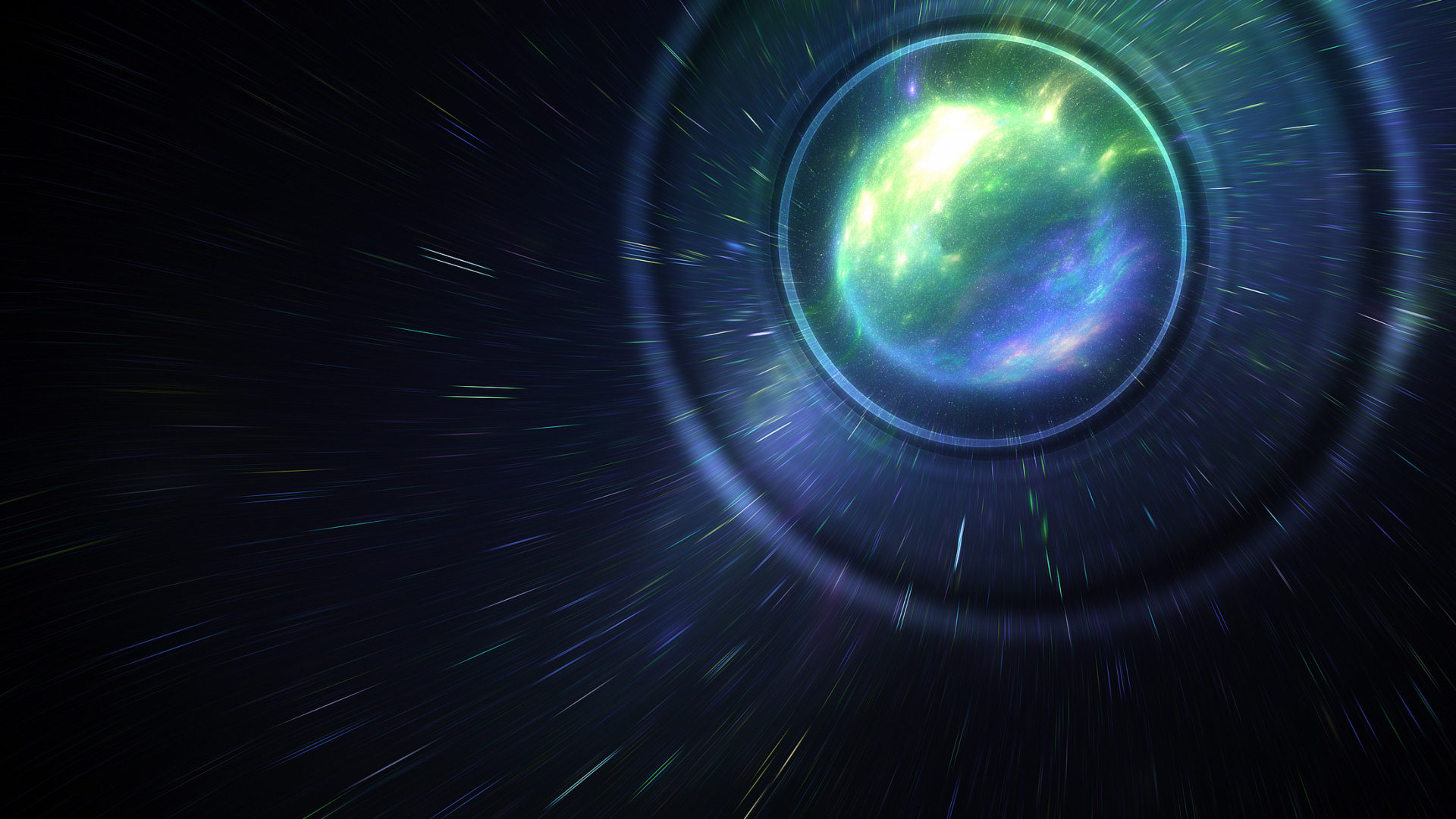 Обои атмосфера, цифровое искусство, астрономический объект, космос, круг в разрешении 1920x1080