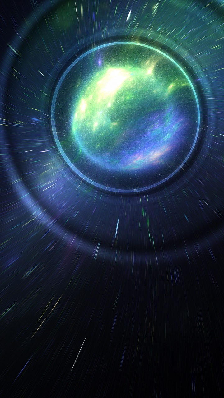 Обои атмосфера, цифровое искусство, астрономический объект, космос, круг в разрешении 720x1280